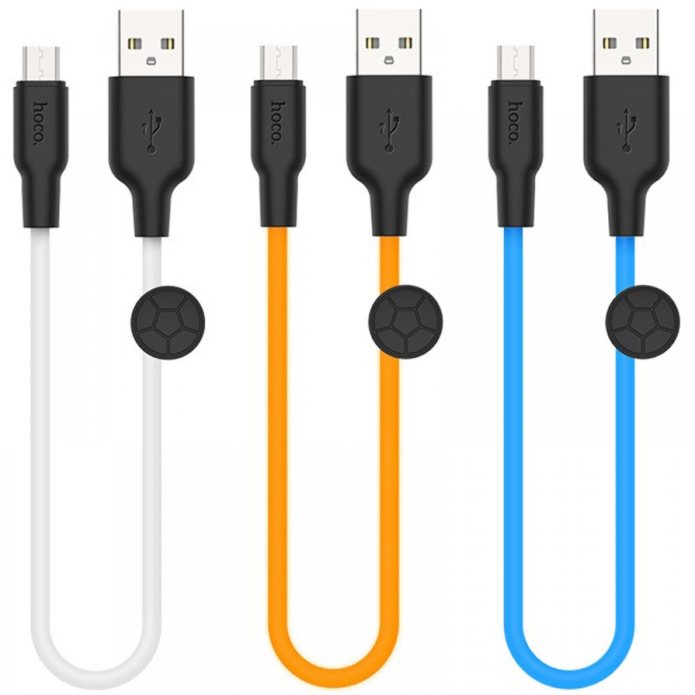 Дата кабель Hoco X21 Plus Silicone MicroUSB Cable (0.25m)