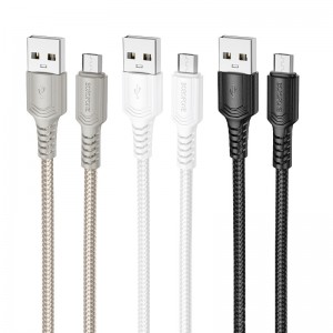 Дата кабель Borofone BX116 Certain USB to MicroUSB 2.4A (1m)