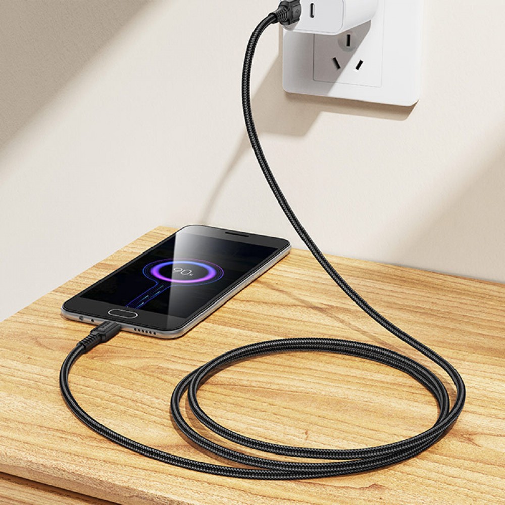 Дата кабель Borofone BX116 Certain USB to MicroUSB 2.4A (1m)