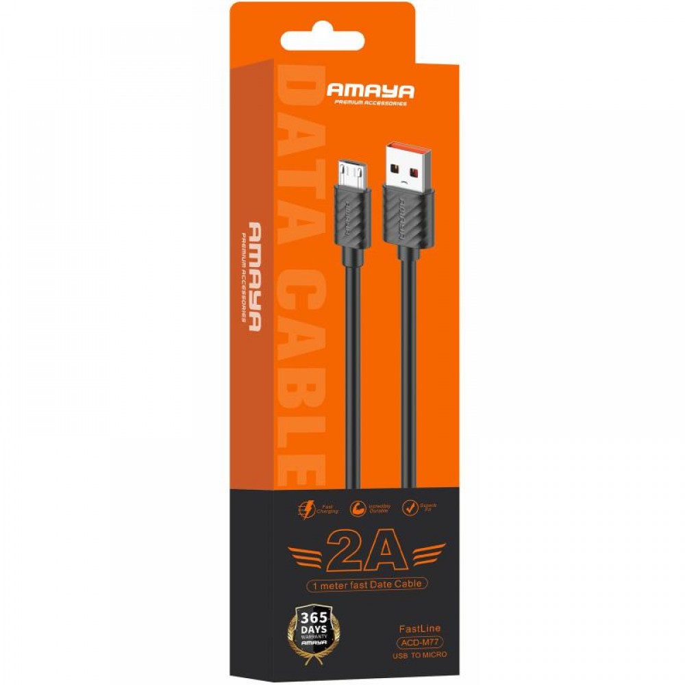 Дата кабель Amaya M77 USB to MicroUSB 2A (1m)