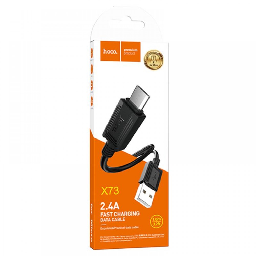 Дата кабель Hoco X73 Ferry USB to MicroUSB 2.4A (1m)