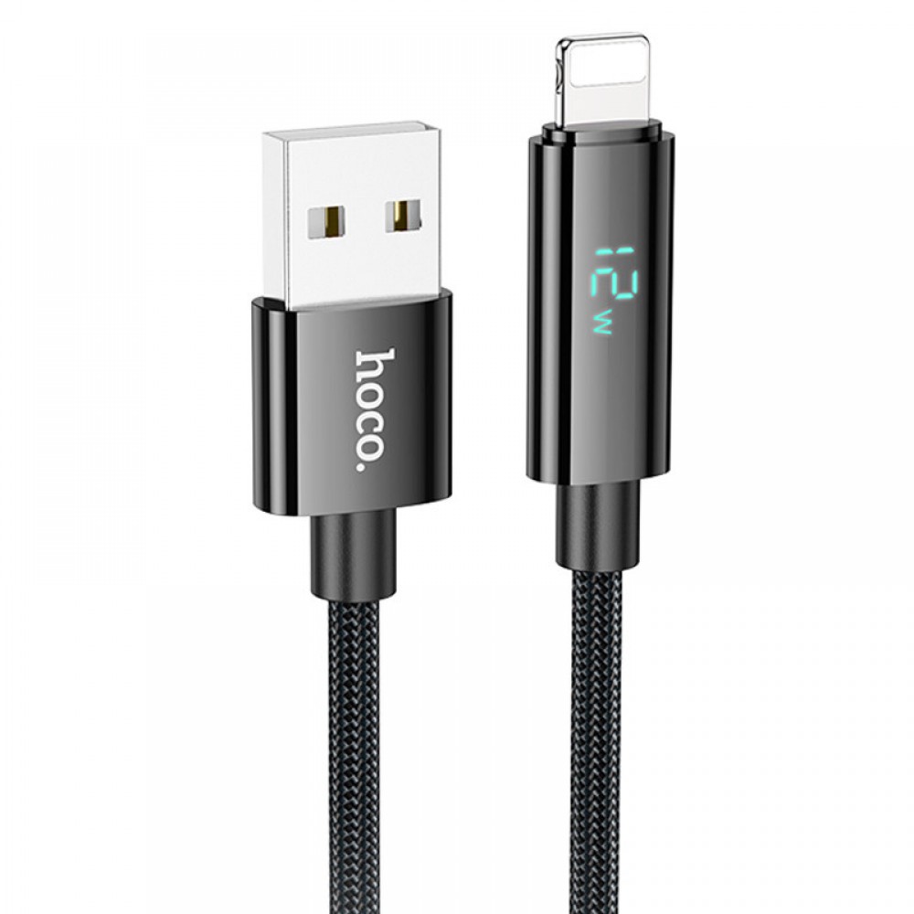 Дата кабель Hoco U125 Benefit 2.4A USB to Lightning with display (1.2m)