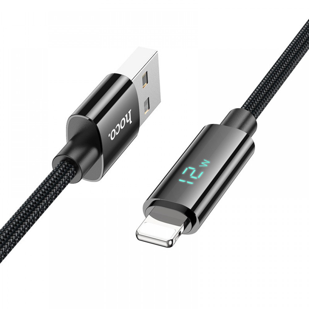 Дата кабель Hoco U125 Benefit 2.4A USB to Lightning with display (1.2m)