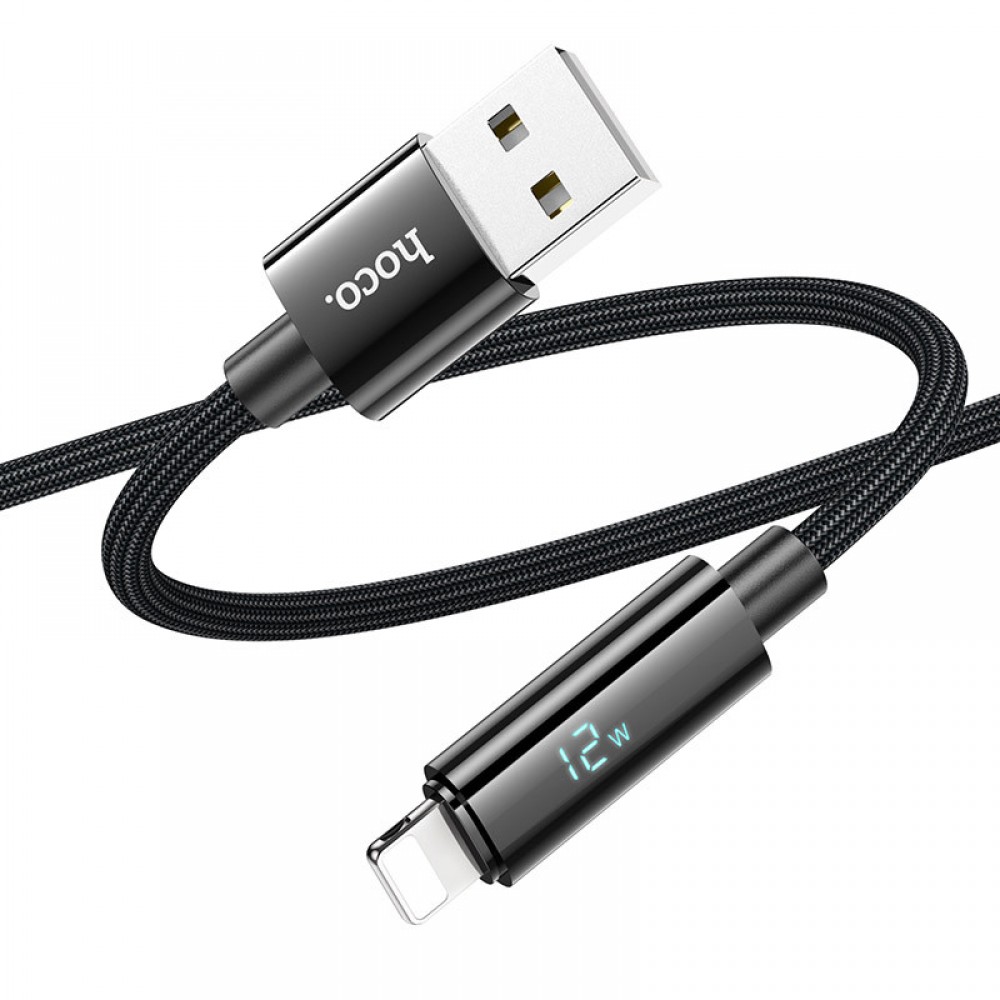 Дата кабель Hoco U125 Benefit 2.4A USB to Lightning with display (1.2m)