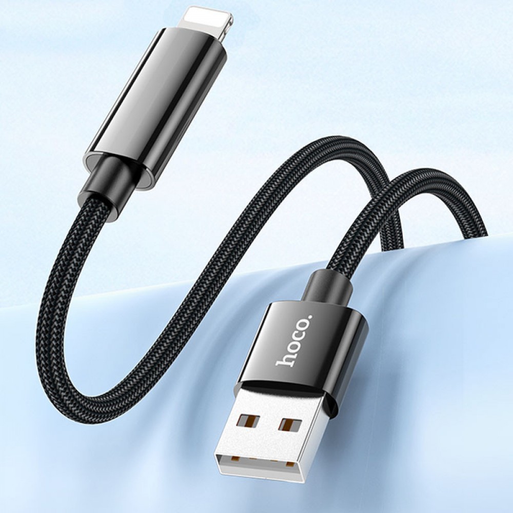 Дата кабель Hoco U125 Benefit 2.4A USB to Lightning with display (1.2m)