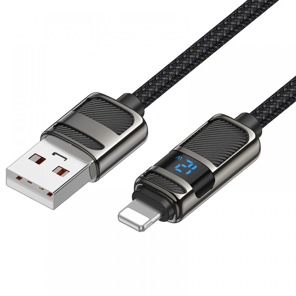 Дата кабель Hoco U137 Line with display USB to Lightning 2.4A/12W (1.2m)