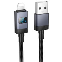 Дата кабель Hoco X118 Generous with display USB to Lightning 2.4A (1m)