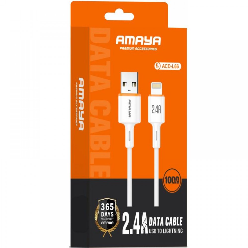 Дата кабель Amaya L66 USB to Lightning 2.4A (1m)