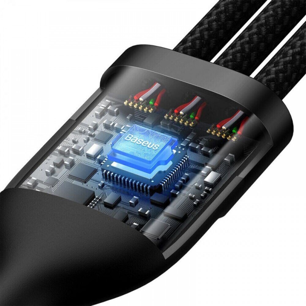 Дата кабель Baseus Flash Series 2 USB to MicroUSB-Lightning-Type-C 100W (1.2m) (CASS03000)