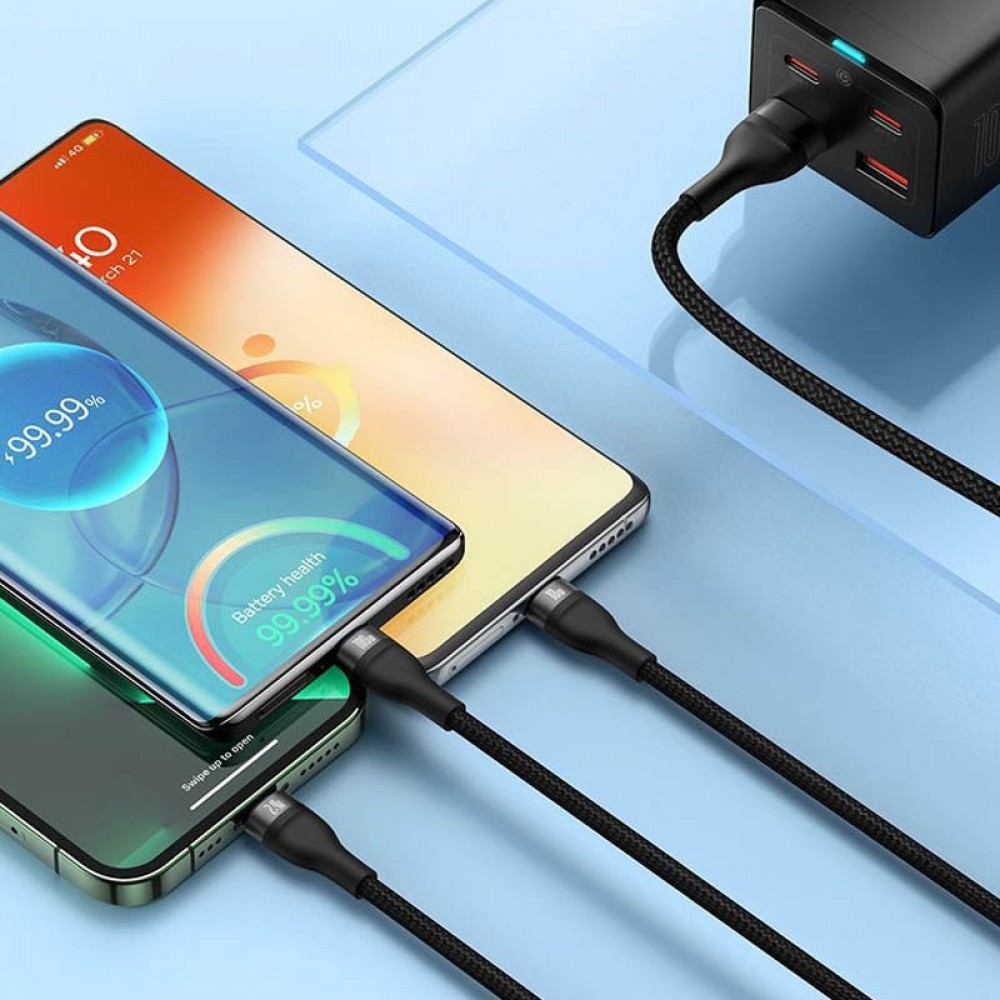 Дата кабель Baseus Flash Series 2 USB to MicroUSB-Lightning-Type-C 100W (1.2m) (CASS03000)