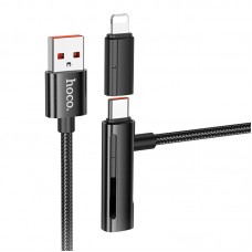 Дата кабель Hoco U135 Incredible 2in1 USB to Lightning/Type-C (1m)