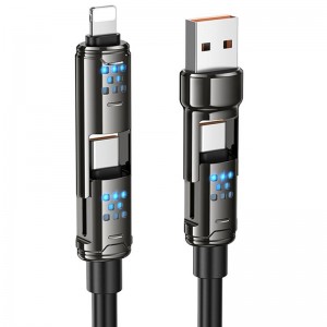 Дата кабель Hoco U143 Joy 4in1 USB to Lightning/Type-C to Type-C 240W (1.2m)