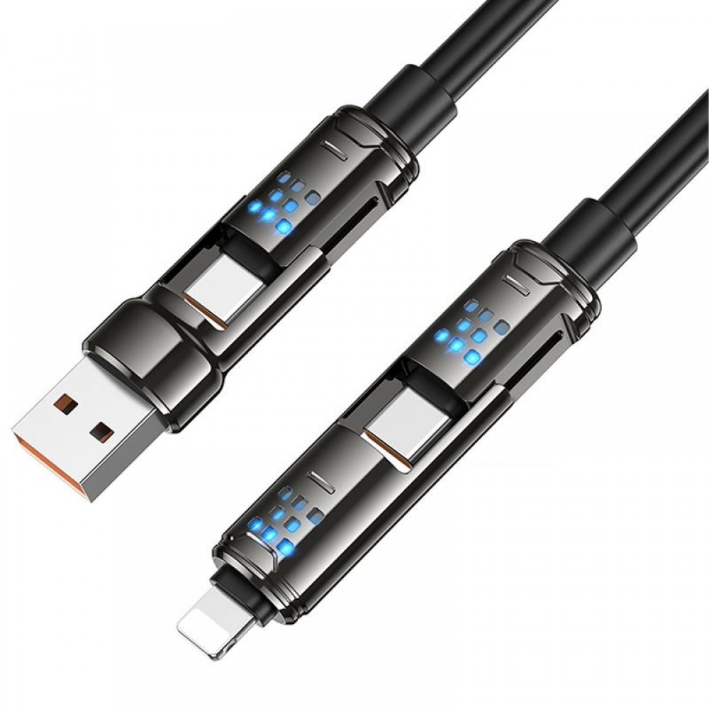 Дата кабель Hoco U143 Joy 4in1 USB to Lightning/Type-C to Type-C 240W (1.2m)