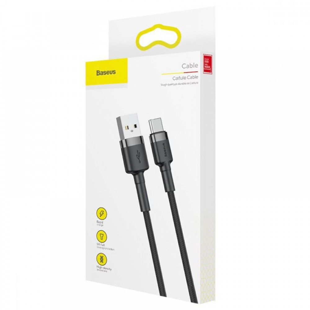 Дата кабель Baseus Cafule Type-C Cable 3A (1m) (CATKLF-B)