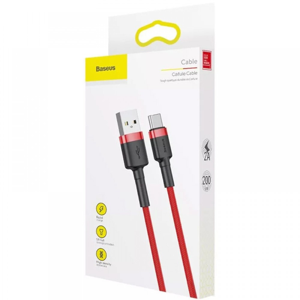Дата кабель Baseus Cafule Type-C Cable 2A (2m) (CATKLF-C)