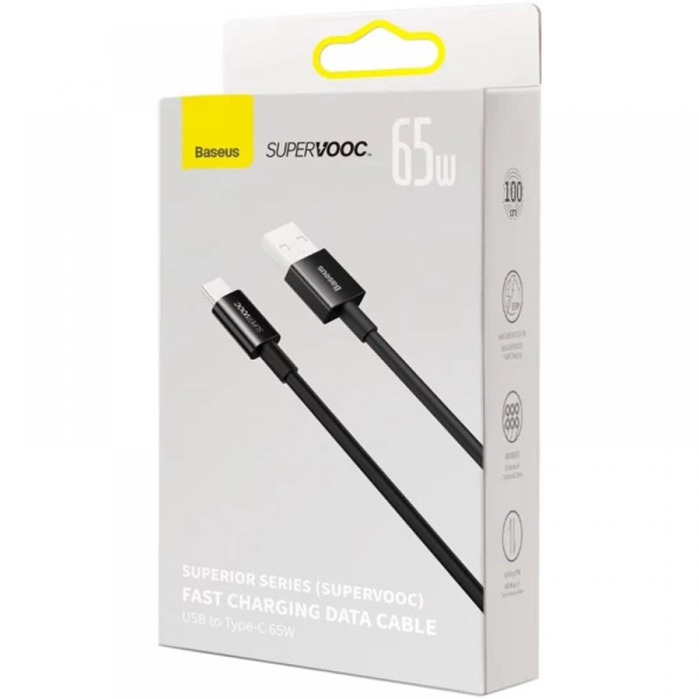 Дата кабель Baseus Superior Series (SUPERVOOC) Fast Charging USB to Type-C 65W 1m (CAYS00090)