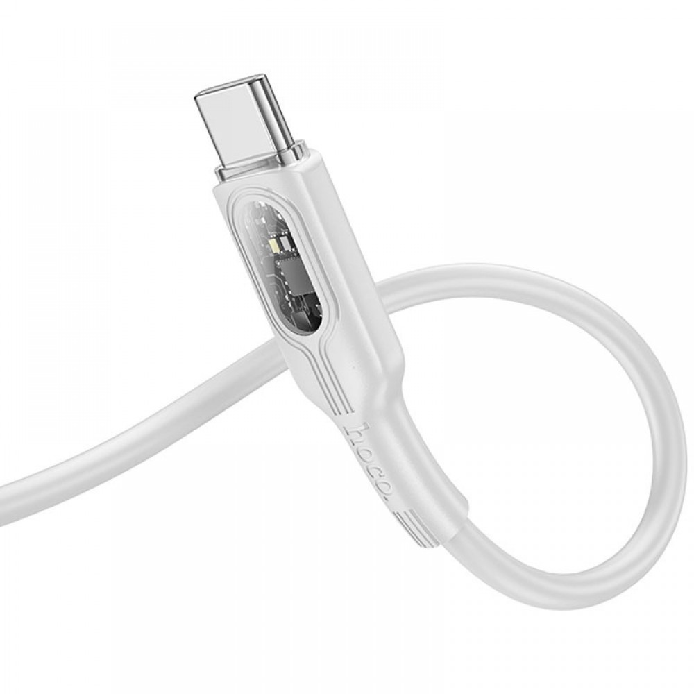 Дата кабель Hoco U120 Transparent explore intelligent power-off PD 60W Type-C to Type-C (1.2m)