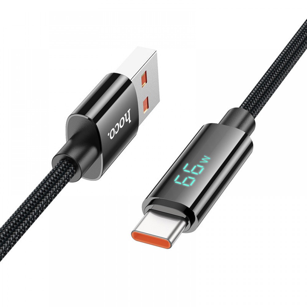 Дата кабель Hoco U125 Benefit 5A USB to Type-C with display (1.2m)