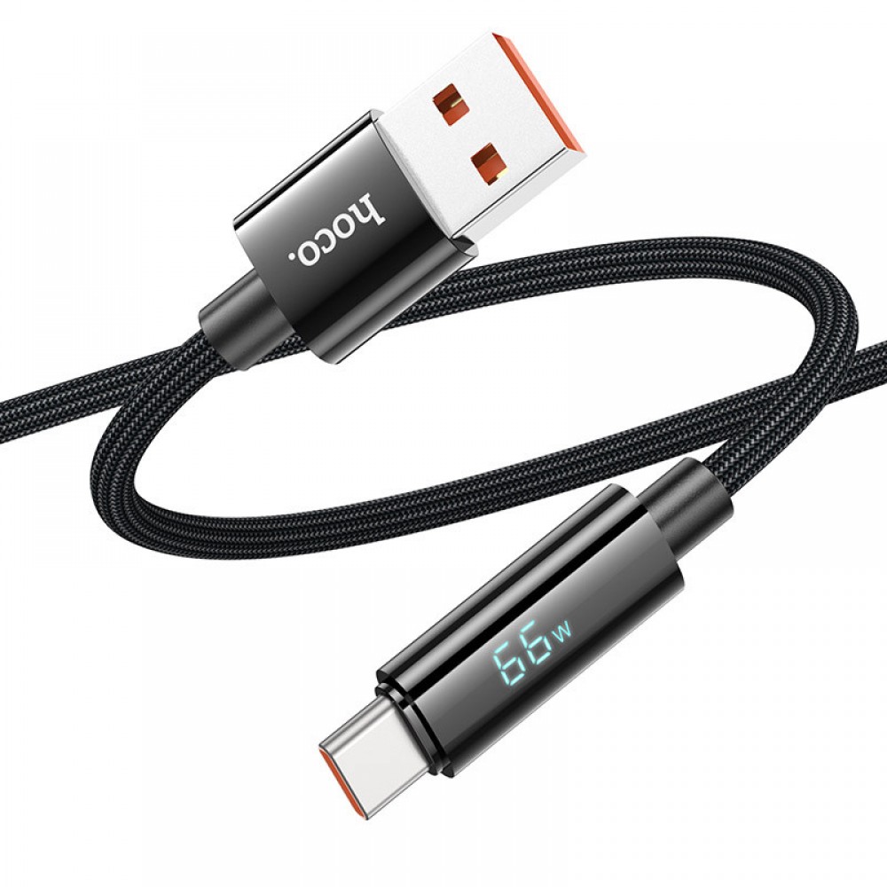 Дата кабель Hoco U125 Benefit 5A USB to Type-C with display (1.2m)