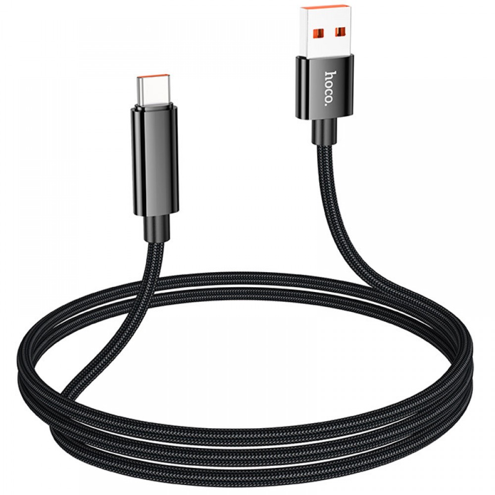 Дата кабель Hoco U125 Benefit 5A USB to Type-C with display (1.2m)