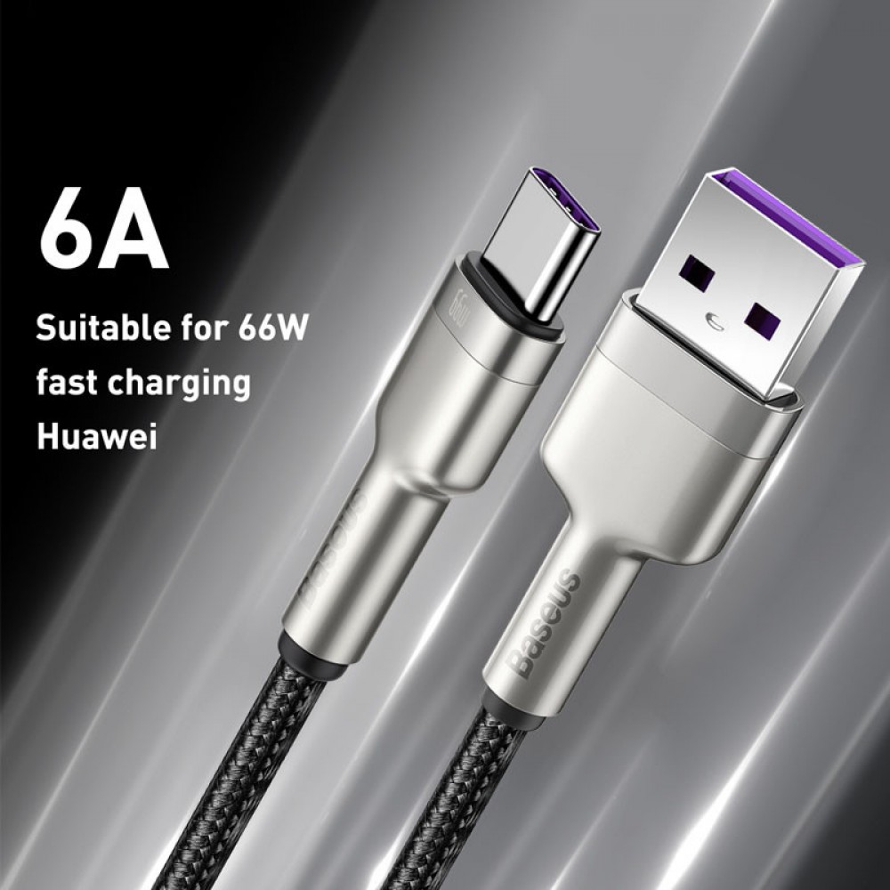 Дата кабель Baseus Cafule Metal Data USB to Type-C 66W (1m) (CAKF00010)