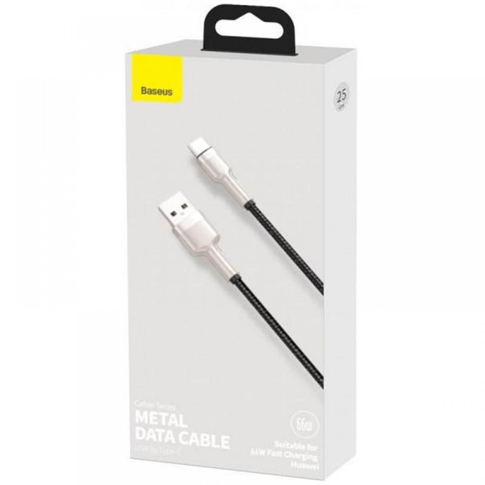 Дата кабель Baseus Cafule Metal Data USB to Type-C 66W (0.25m) (CAKF00000)