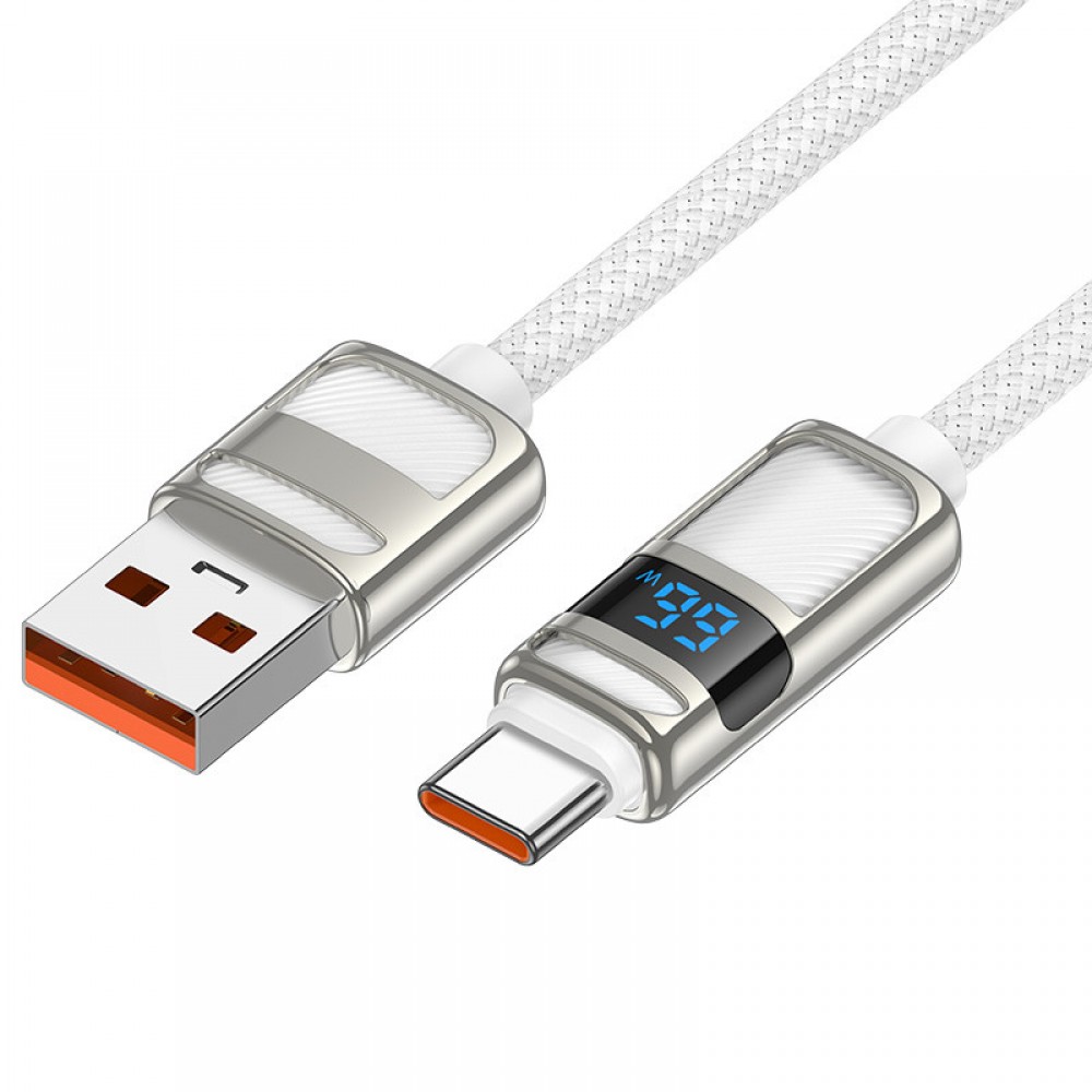 Дата кабель Hoco U137 Line with display USB to Type-C 5A/66W (1.2m)