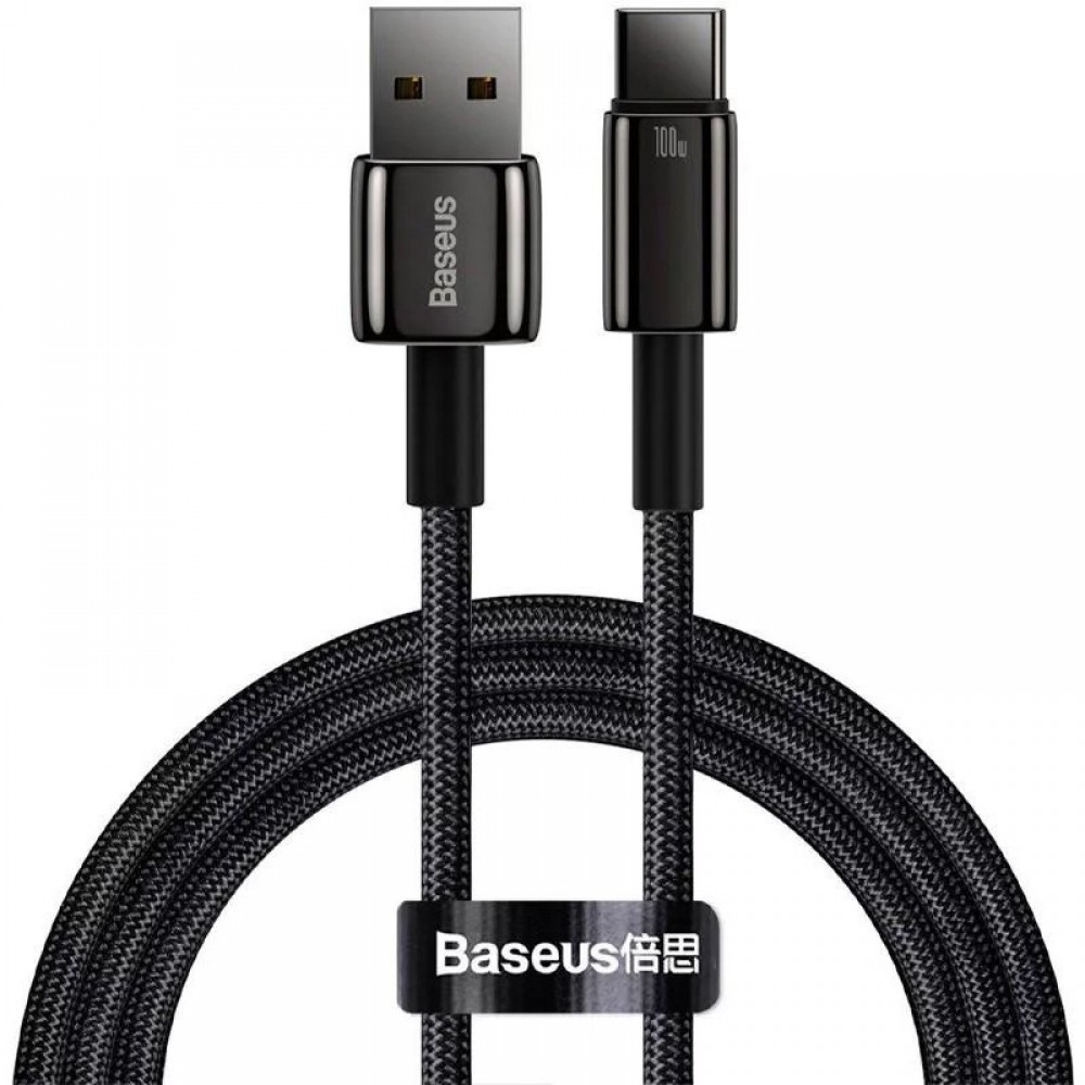 Дата кабель Baseus Tungsten Gold USB to Type-C Cable 100W (1m) (CAWJ00000)