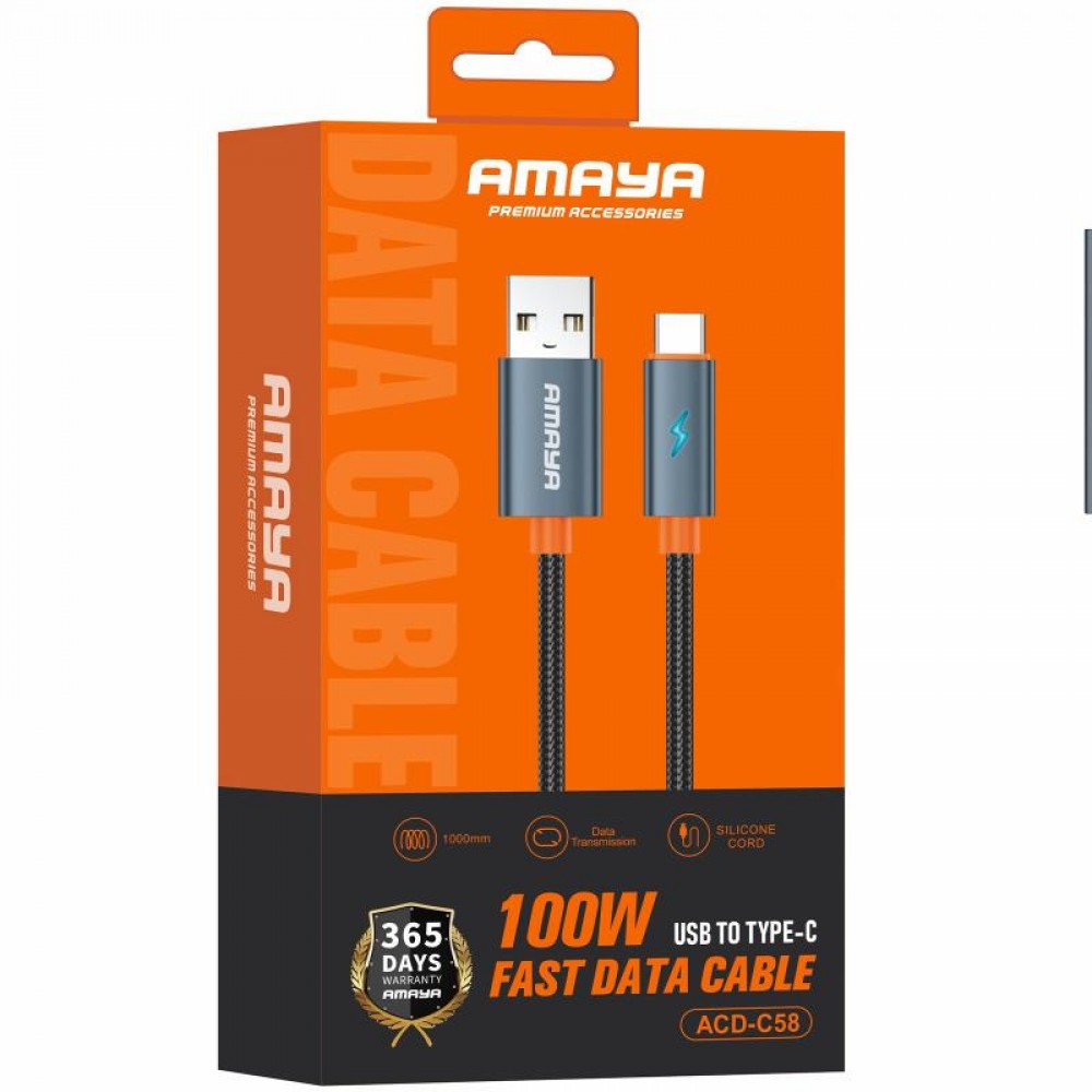 Дата кабель Amaya C58 USB to Type-C 100W (1m)