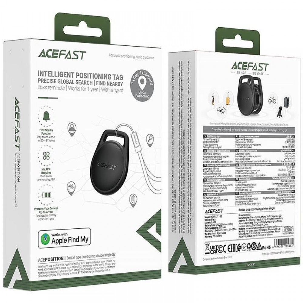 Трекер Acefast S2 Safe Tag 230 mAh
