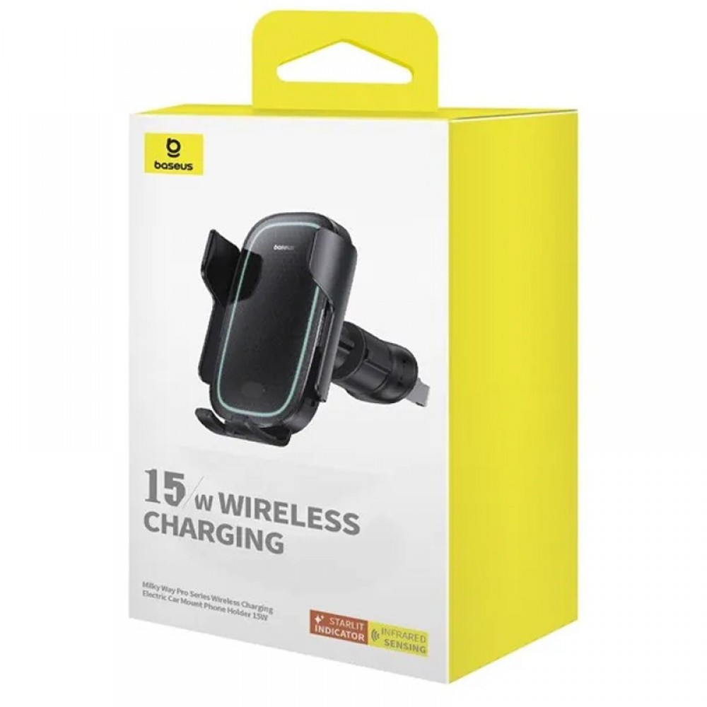 Автотримач з БЗП Baseus Milky Way Pro Wireless Charging Electric Car Mount 15W (C40357000111-0) Автотримач з БЗП Baseus Milky Way Pro Wireless Charging Electric Car Mount 15W (C40357000111-0)