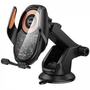 Автодержатель с БЗУ Hoco HW34 Blue whale 3-axis linkage wireless 15W (center console)
