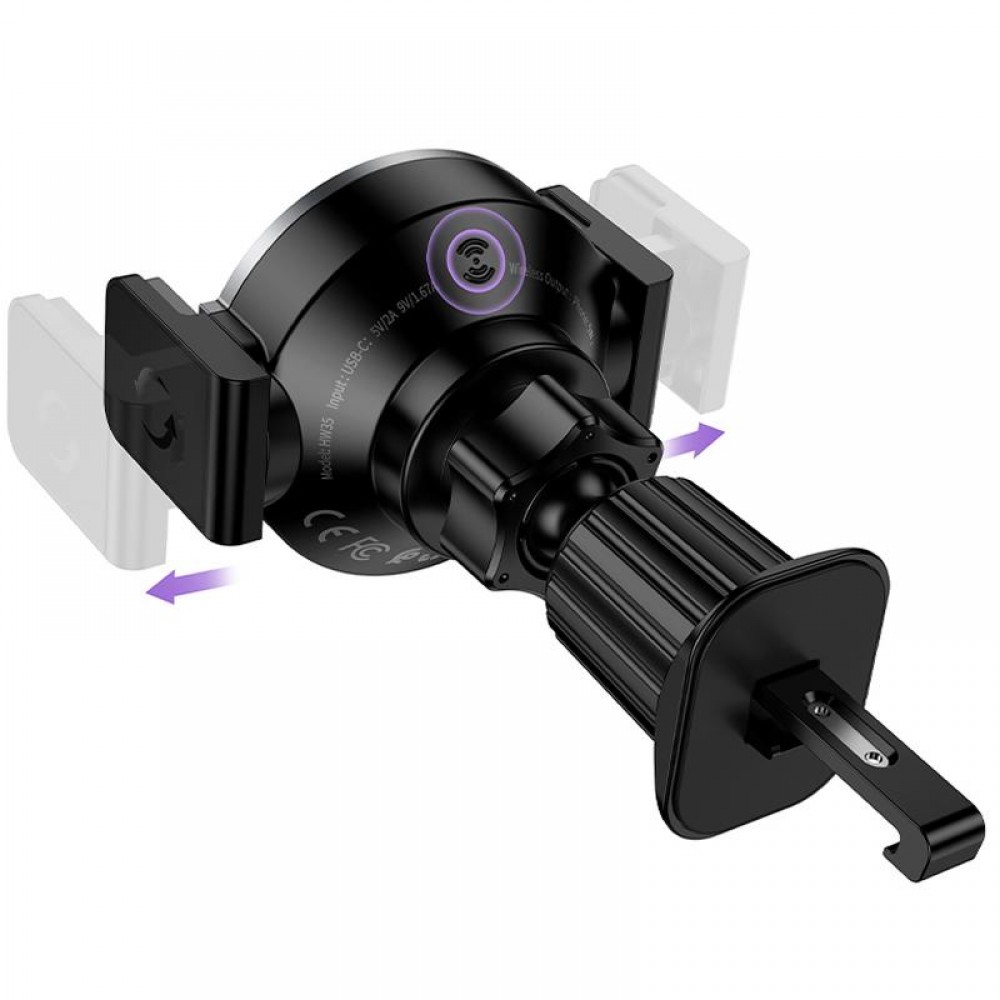 Автотримач з БЗП Hoco HW35 Power 15W (air outlet)