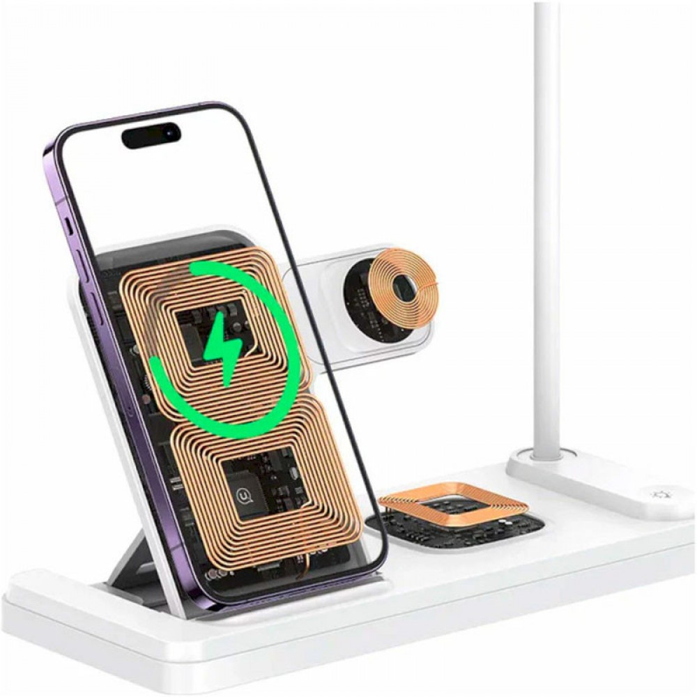 БЗП Usams US-CD195 15W 4in1 Wireless Charging Holder With Table Lamp