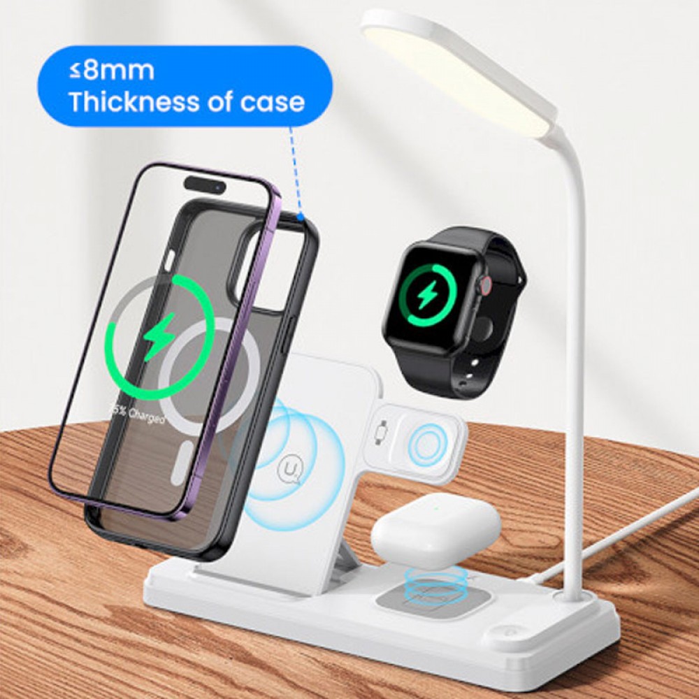 БЗП Usams US-CD195 15W 4in1 Wireless Charging Holder With Table Lamp