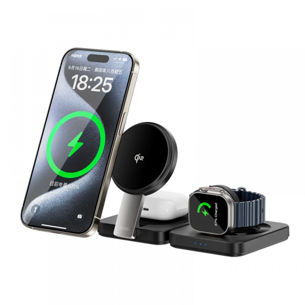 БЗП WIWU Wi-W028 QI2 3 in 1 wireless charger БЗП WIWU Wi-W028 QI2 3 in 1 wireless charger