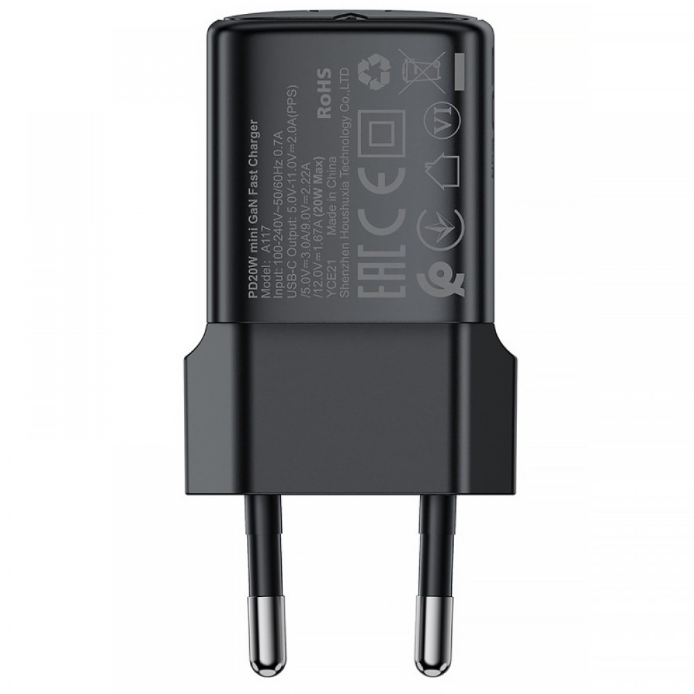 СЗУ Acefast A117 mini PD20W GaN (1USB-C) + кабель Type-C to Lightning