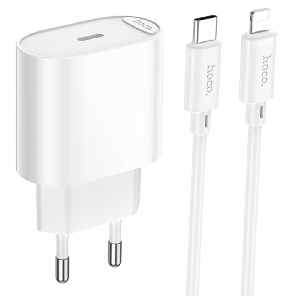 МЗП Hoco C109A Fighter PD20W+QC3.0 (1USB-A/1C) + кабель Type-C to Lightning