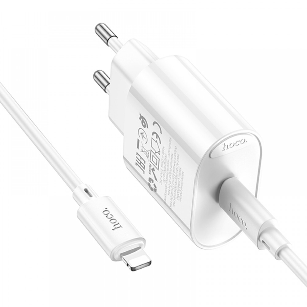 МЗП Hoco C109A Fighter PD20W+QC3.0 (1USB-A/1C) + кабель Type-C to Lightning