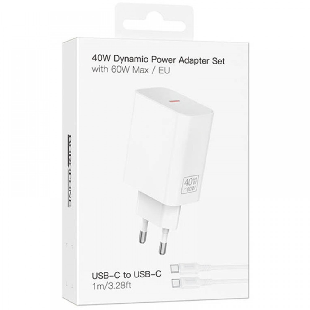 СЗУ Borofone BA109A Star PD40W (1USB-C) + кабель Type-C to Type-C