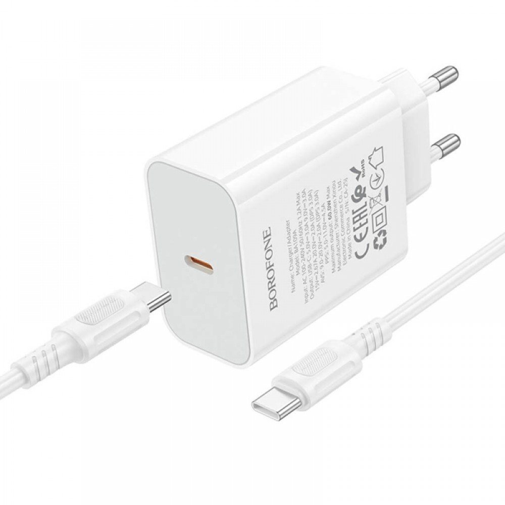 СЗУ Borofone BA109A Star PD40W (1USB-C) + кабель Type-C to Type-C