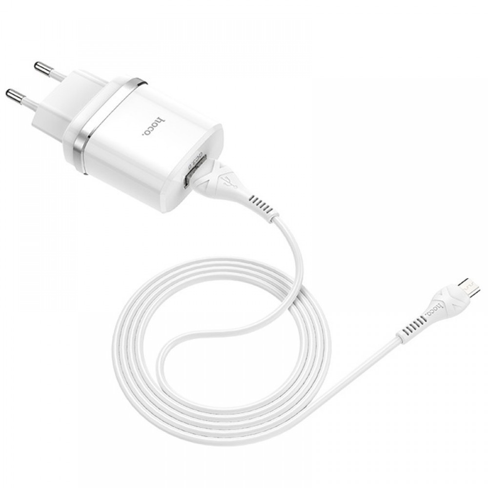 СЗУ Hoco C12Q Smart QC3.0 3A (1USB-A) + кабель USB to MicroUSB