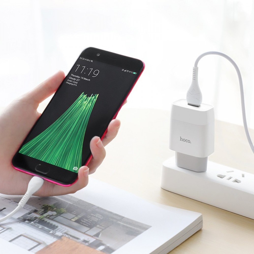 МЗП Hoco C72A Glorious 2.1A (1USB-A) + кабель USB to MicroUSB МЗП Hoco C72A Glorious 2.1A (1USB-A) + кабель USB to MicroUSB
