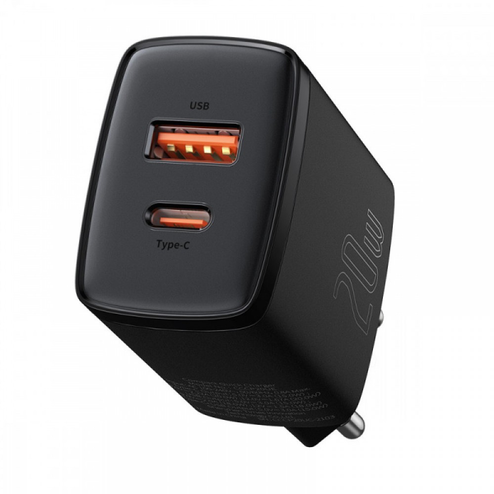 МЗП Baseus Compact Quick Charger 20W QC+ PD (Type-C + 1USB) (CCXJ-B) МЗП Baseus Compact Quick Charger 20W QC+ PD (Type-C + 1USB) (CCXJ-B)