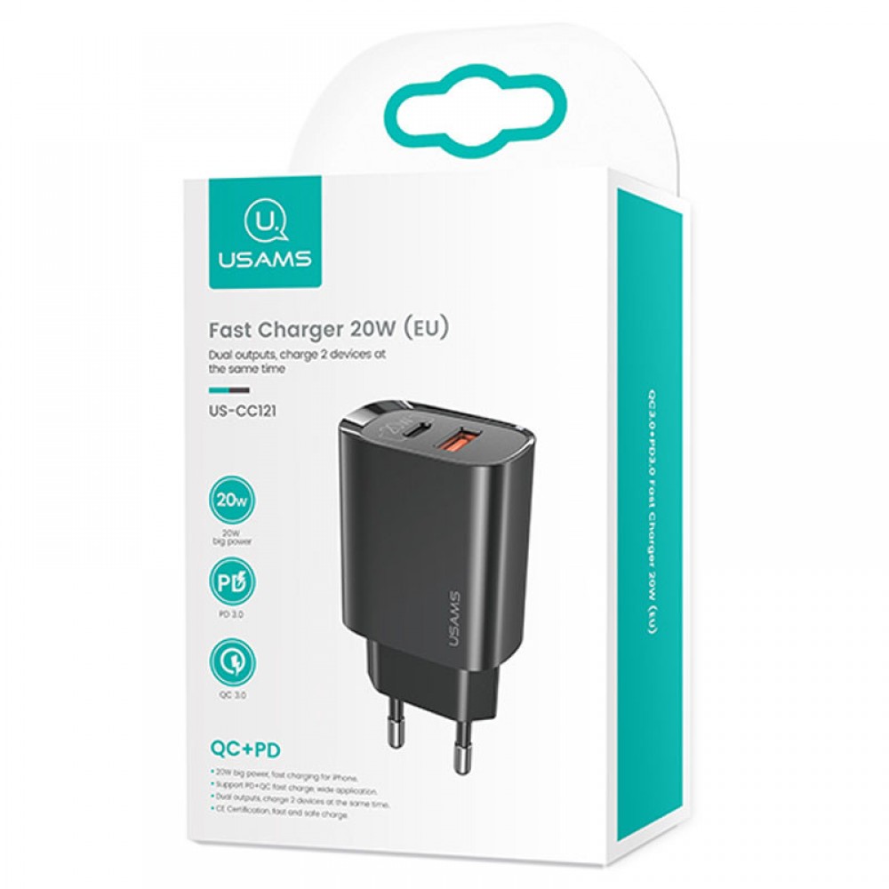 МЗП Usams US-CC121 T35 QC3.0 + PD3.0 20W МЗП Usams US-CC121 T35 QC3.0 + PD3.0 20W