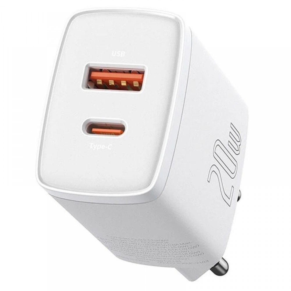 СЗУ Baseus Compact Quick Charger 20W QC+ PD (Type-C + 1USB) (CCXJ-B)