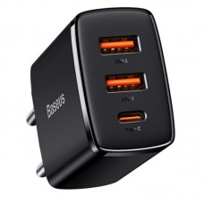 МЗП Baseus Compact Quick Charger 30W QC+ PD (1Type-C + 2USB) (CCXJ-E)