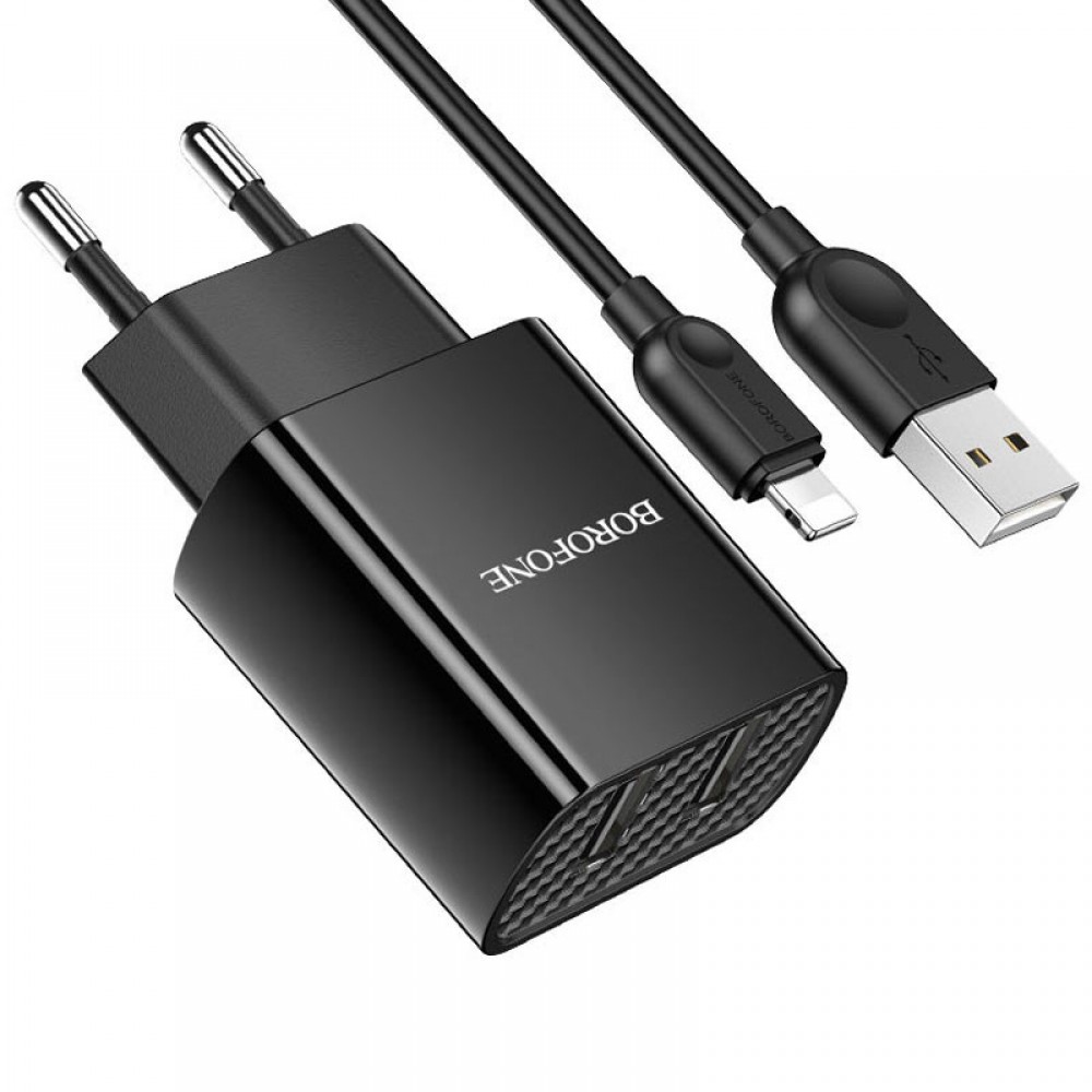 СЗУ Borofone BA53A Powerway (2USB/2.1A) + Lightning