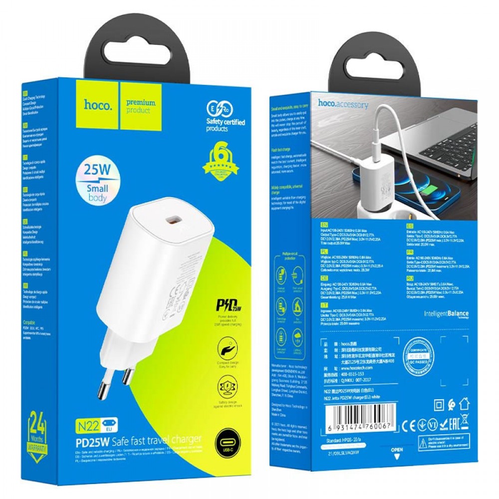 МЗП Hoco N22 Jetta PD25W (1USB-C)