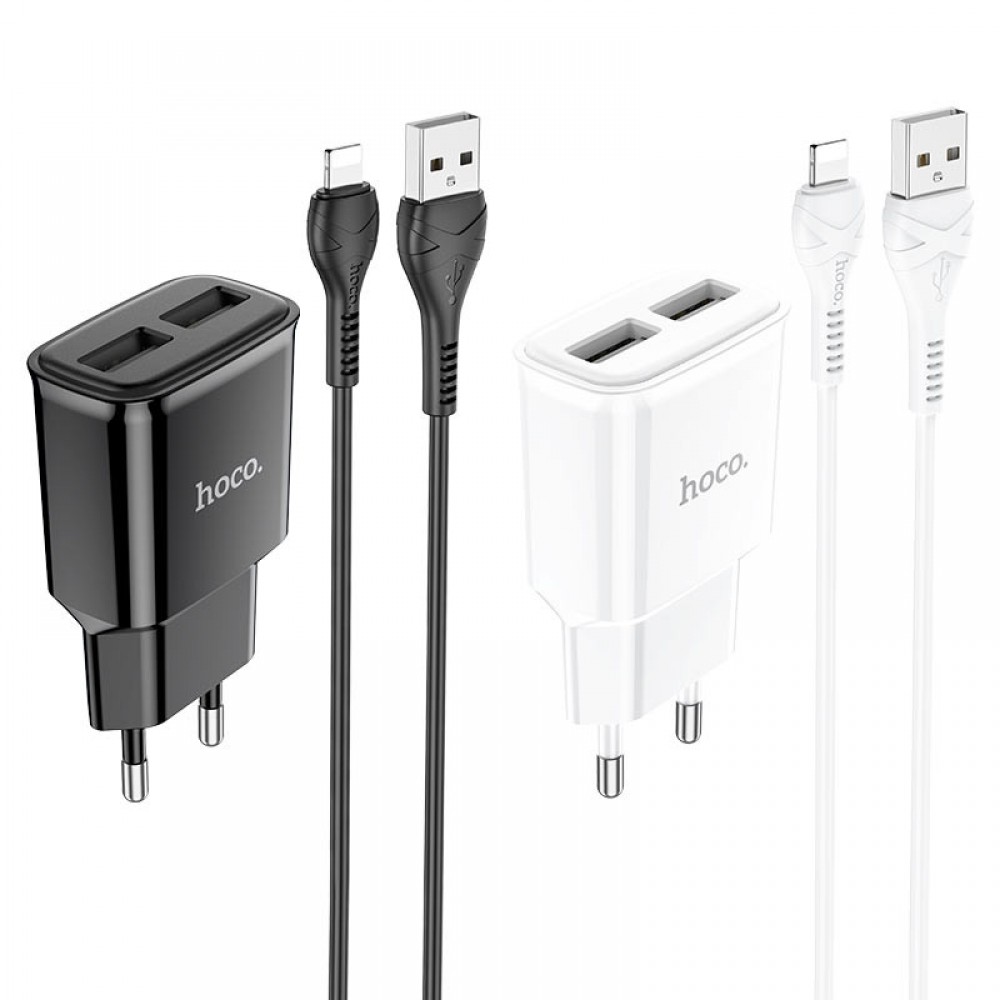 СЗУ Hoco C88A Star round 2.4A (2USB-A) + кабель USB to Lightning